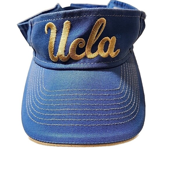Adidas UCLA University California Los‎ Angeles Visor Hat Script Embroidered Blue - Picture 1 of 7